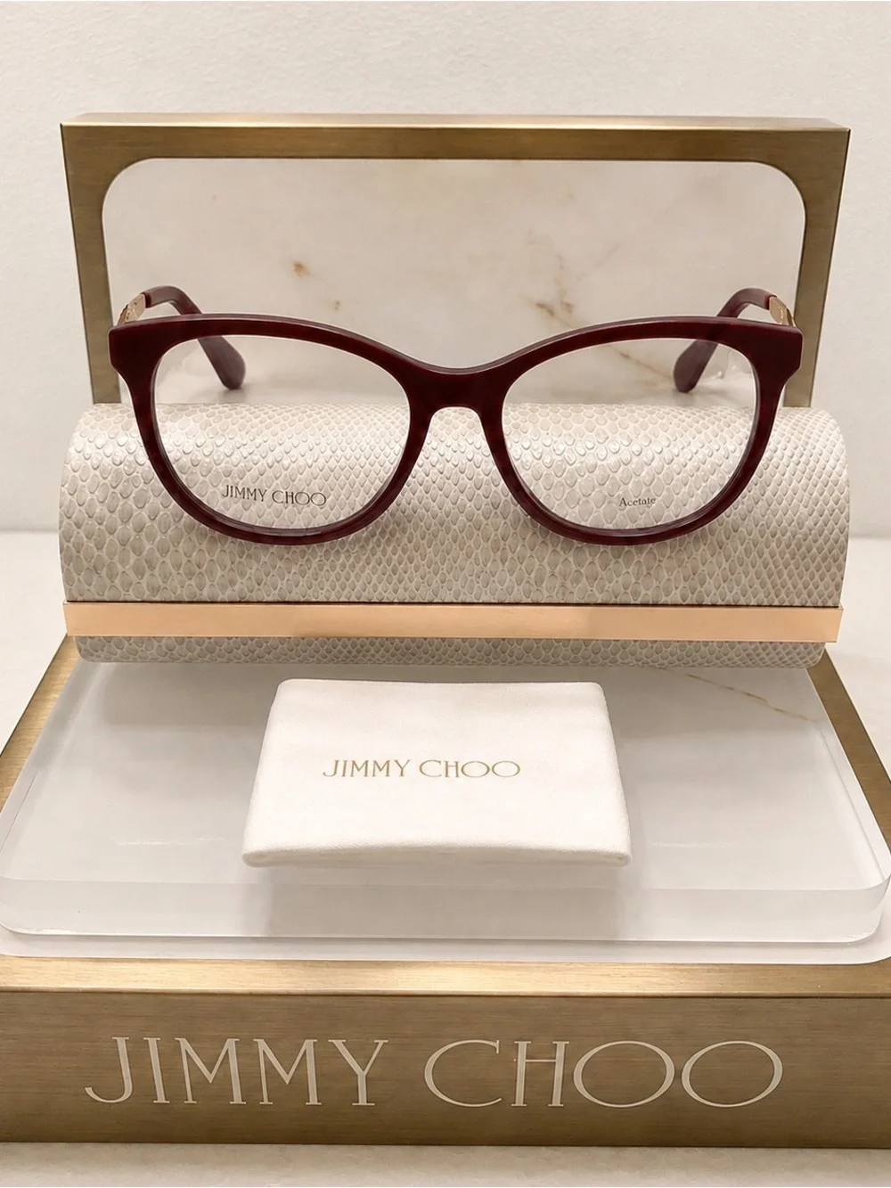 Jimmy Choo 202 Eyeglasses | Color LHF Burgundy